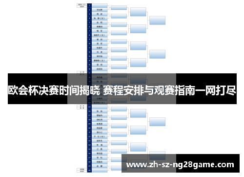 欧会杯决赛时间揭晓 赛程安排与观赛指南一网打尽